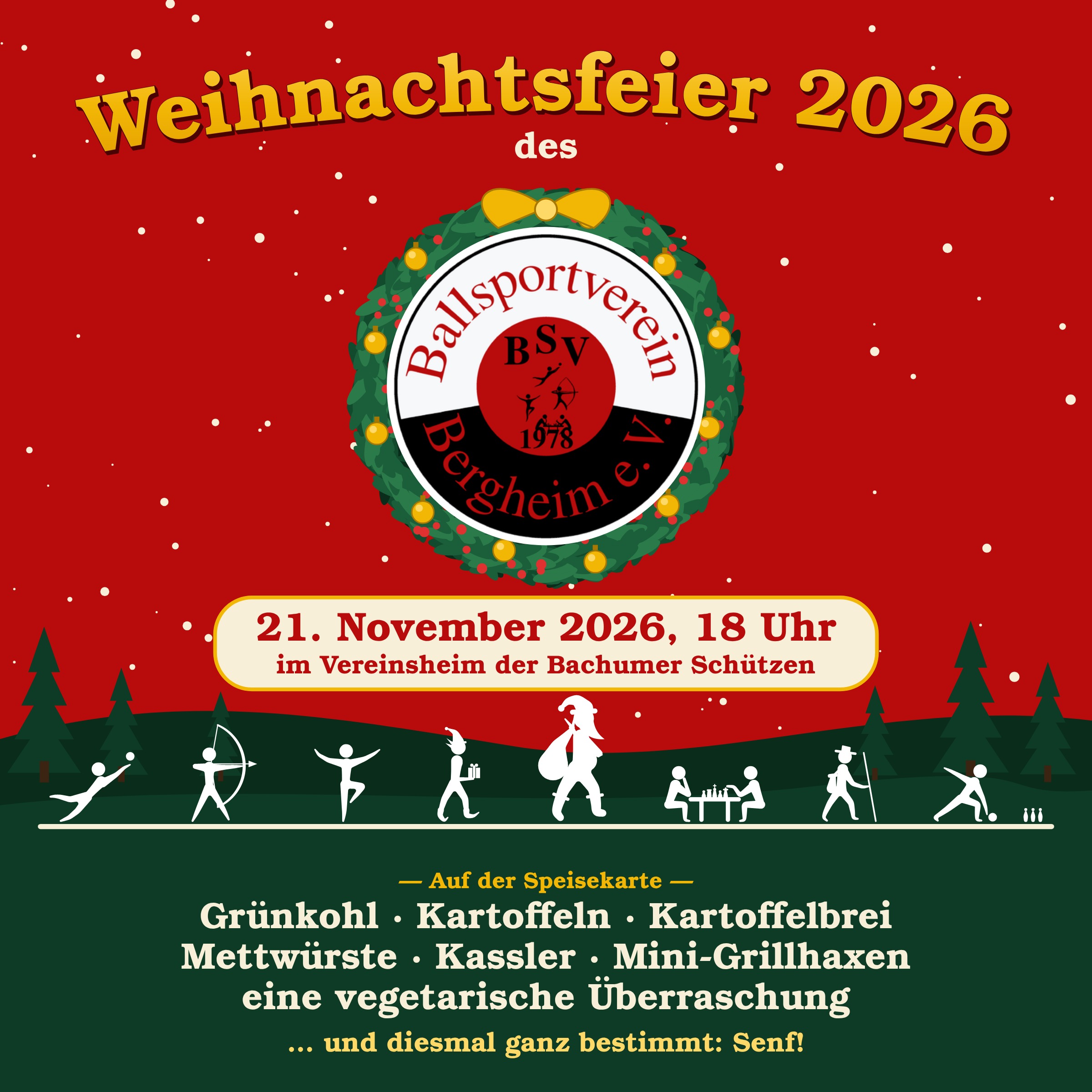 Weihnachtsfeier 2026 Informationen als Plakat